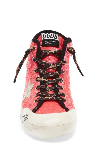 Golden Goose Young Francy In Sequins With Ice-gray Suede Star And Animal-print Laces In Animal Print