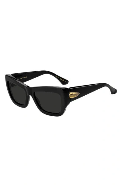 Etro 56mm Rectangular Sunglasses In Black