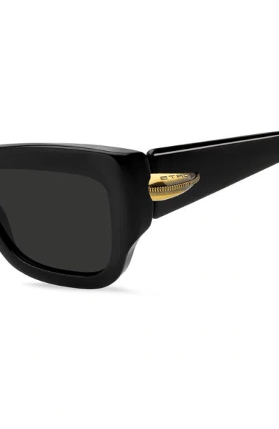 Etro 56mm Rectangular Sunglasses In Black