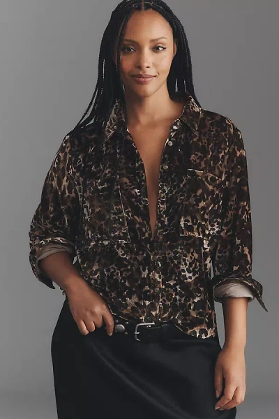 Pilcro The Hadley Relaxed Buttondown Shirt By : Velvet Edition In Black