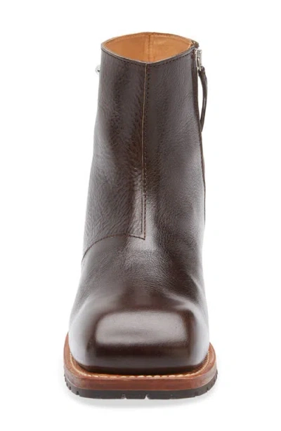 Our Legacy Leather Ankle Boots Round Toe In Black