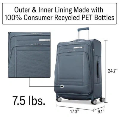 Samsonite Uplift Checked-medium 25-inch Lightweight Softside Expandable Spinner In Blue