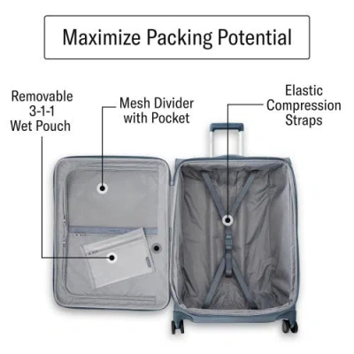 Samsonite Uplift Checked-medium 25-inch Lightweight Softside Expandable Spinner In Blue