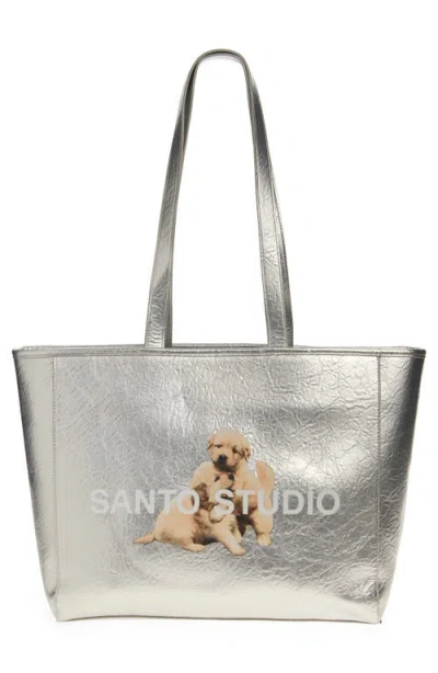 Santo Studio X Elly De La Cruz Tote In Silver