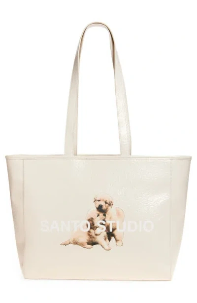 Santo Studio Twitch Stenberg Ivory Tote In White