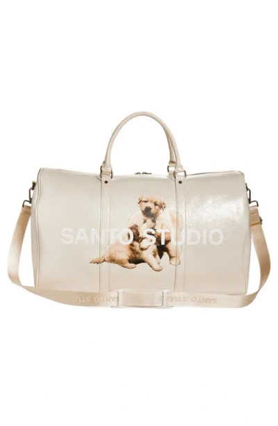Santo Studio Twitch Stenberg Ivory Duffel Bag In White