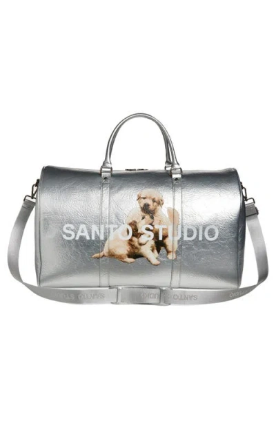Santo Studio Elly De La Cruz Silver Duffel Bag In Silver