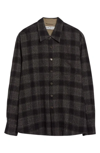 Our Legacy Mens Above Oakland Low Twist Check Shirt In Black