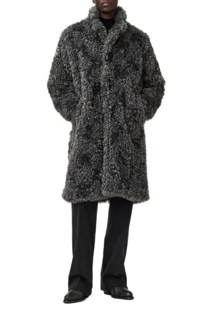 John Varvatos Ace Faux Fur Coat In Gray