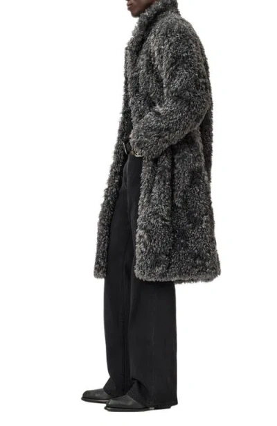 John Varvatos Ace Faux Fur Coat In Gray