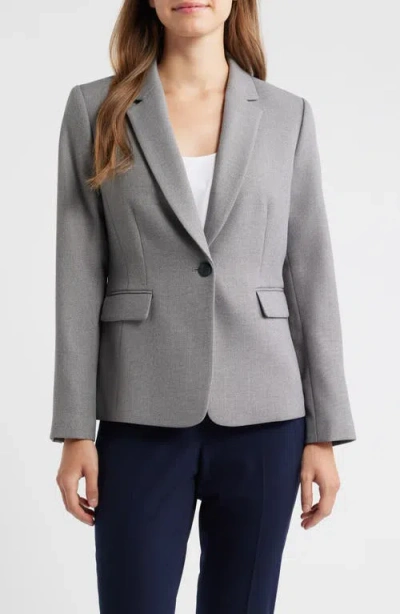 Tahari Asl One-button Blazer In Gray