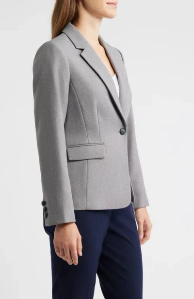 Tahari Asl One-button Blazer In Gray