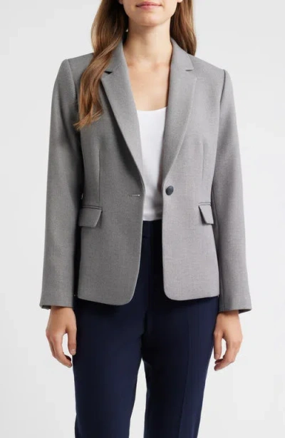Tahari Asl One-button Blazer In Gray