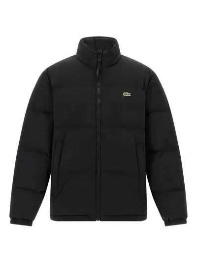 Lacoste Water-repellent Down Jacket With Packable Hood Clothing In Black