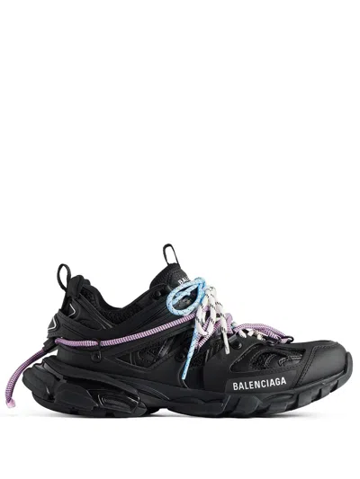 Balenciaga Women Black Mesh And Rubber Track Trail Laces Sneakers In Black