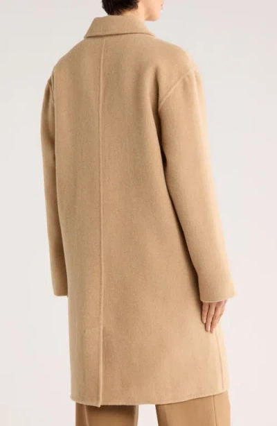 Eileen Fisher Long Wool Coat In Brown