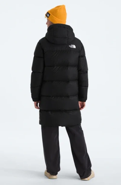 The North Face Kids' Retro 1996 Nuptse 700 Fill Power Down Packable Hooded Long Parka In Black