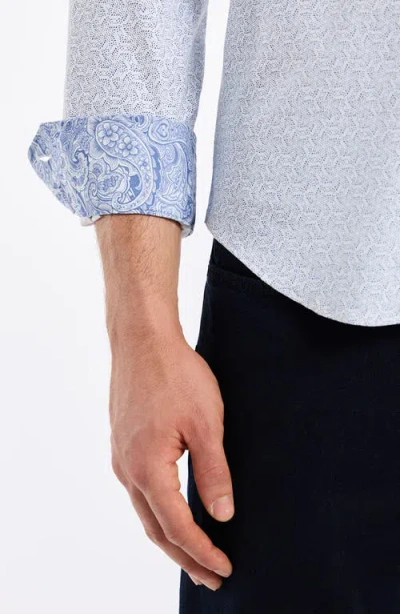 Robert Graham Asterik Knit Button Down Shirt In Blue