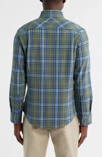 Mizzen + Main Mizzen+main City Trim Fit Plaid Stretch Flannel Button-down Shirt In Multi