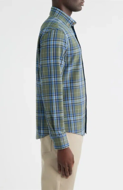 Mizzen + Main Mizzen+main City Trim Fit Plaid Stretch Flannel Button-down Shirt In Multi