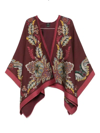 Etro Floral Print Draped Poncho For Women In Multi