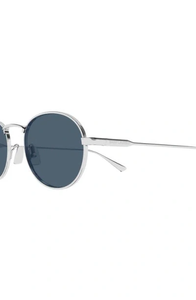 Saint Laurent 52mm Round Sunglasses In Silver