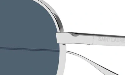 Saint Laurent 52mm Round Sunglasses In Silver