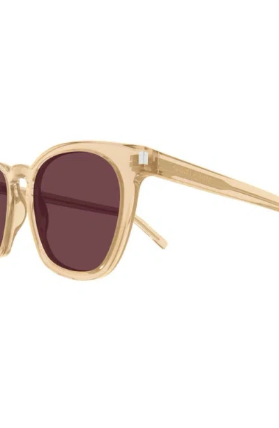 Saint Laurent 49mm Small Round Sunglasses In Yellow