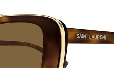 Saint Laurent 50mm Rectangular Sunglasses In Brown
