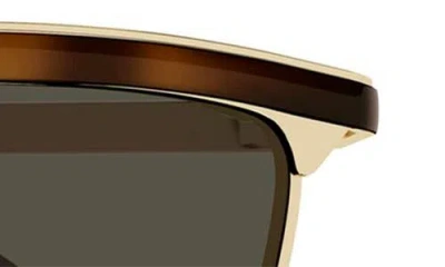 Saint Laurent 57mm Rectangular Sunglasses In Gold
