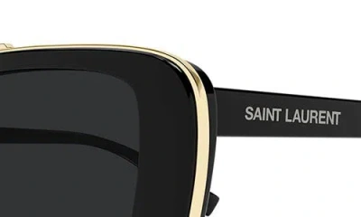 Saint Laurent 50mm Rectangular Sunglasses In Black