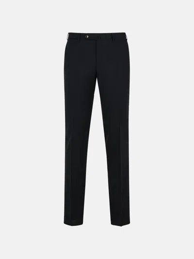 Pt Torino 'slim' Grey Stretch Virgin Wool Pants In Black