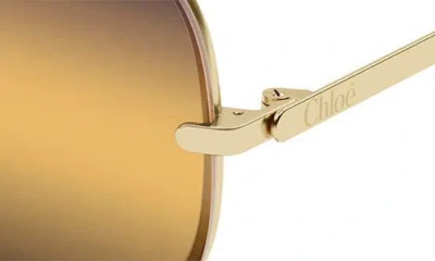 Chloé 62mm Gradient Square Sunglasses In Gold