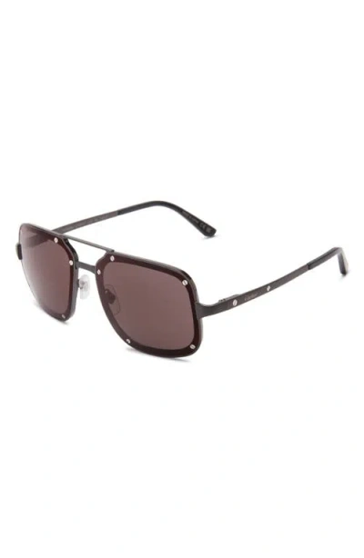 Cartier 58mm Navigator Sunglasses In Brown