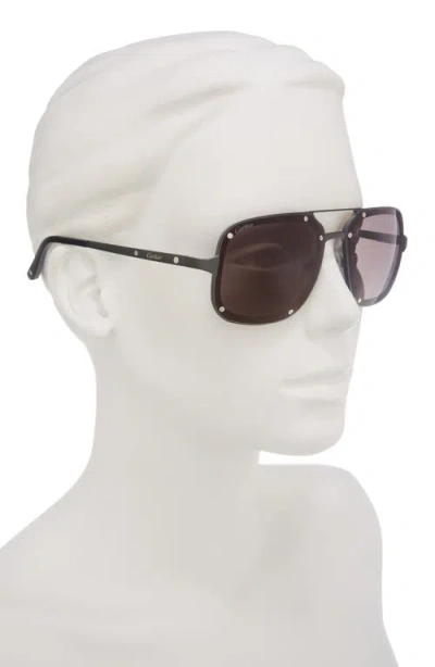 Cartier 58mm Navigator Sunglasses In Brown