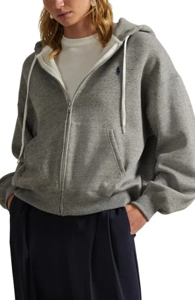 Polo Ralph Lauren Grey Zip-up Sweatshirt In Cotton Blend In Gray