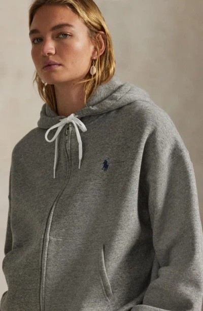 Polo Ralph Lauren Grey Zip-up Sweatshirt In Cotton Blend In Gray