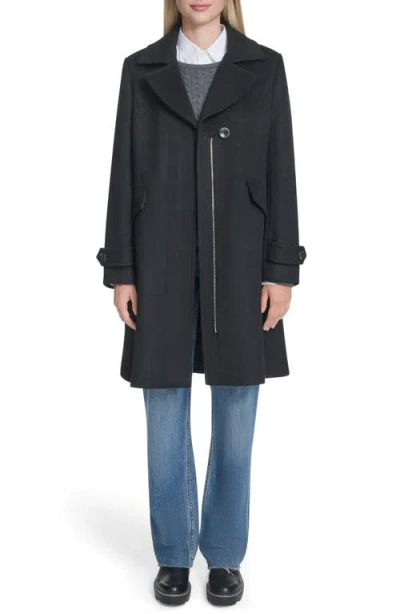 Cole Haan Wool-blend Coat In Black