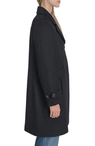 Cole Haan Wool-blend Coat In Black