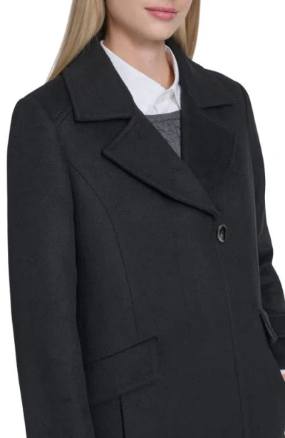 Cole Haan Wool-blend Coat In Black