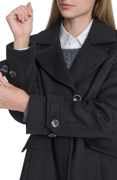 Cole Haan Wool-blend Coat In Black