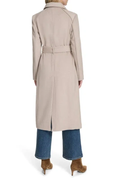 Cole Haan Slick Asymmetric Zip Wool Blend Coat In Neutral