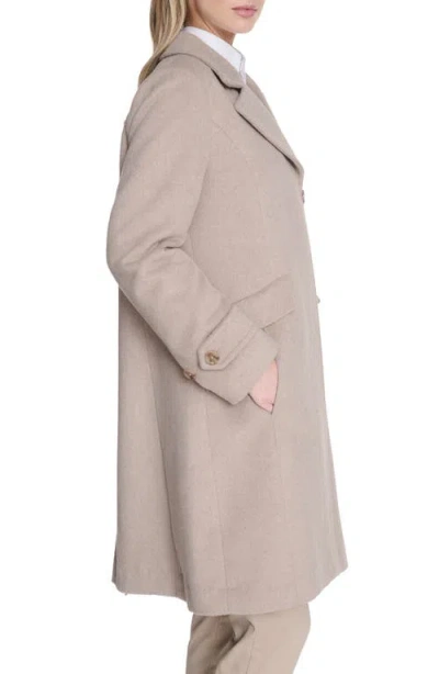Cole Haan Wool-blend Coat In Brown