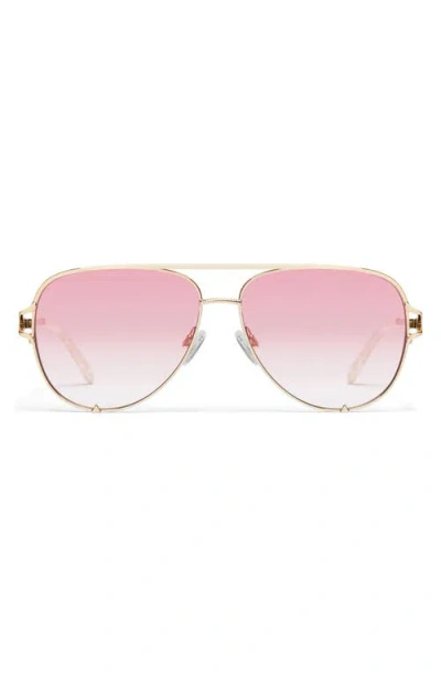 Quay High Key Twist 60mm Gradient Aviator Sunglasses In Pink