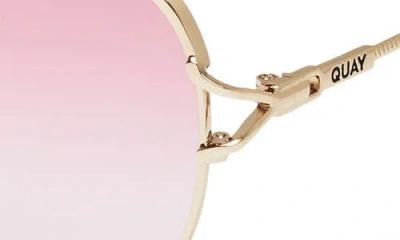 Quay High Key Twist 60mm Gradient Aviator Sunglasses In Pink