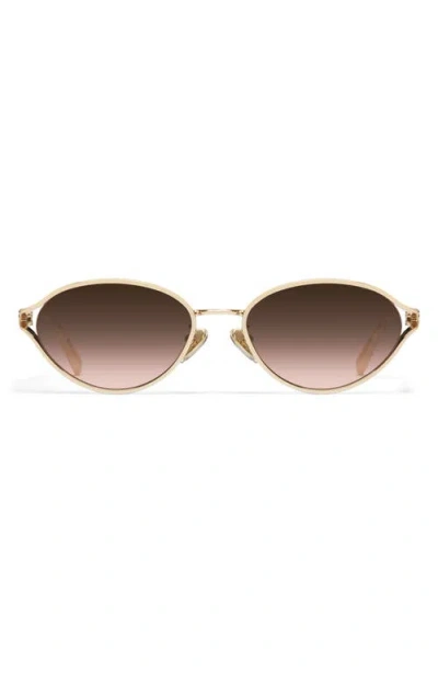 Quay Formal Affair 55mm Round Sunglasses In Brown