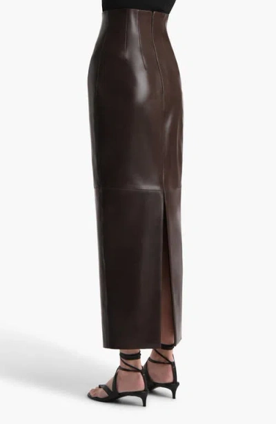 Khaite Midi-length Lamb Leather Skirt With High Waist In Black