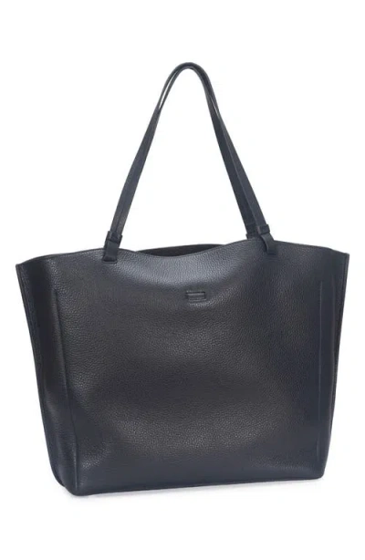 Vince Mia Pebbled Leather Tote Bag In Black