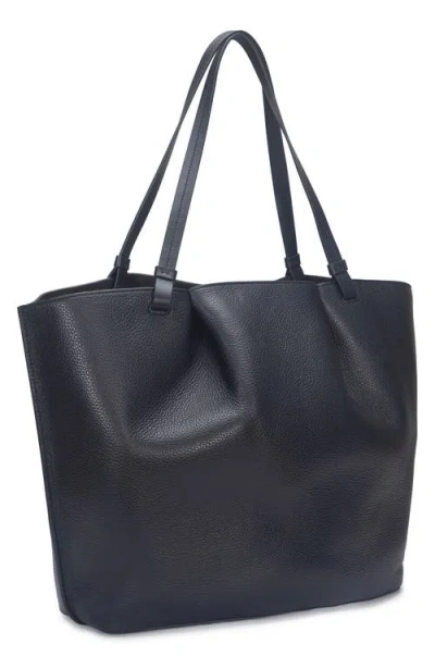 Vince Mia Pebbled Leather Tote Bag In Black