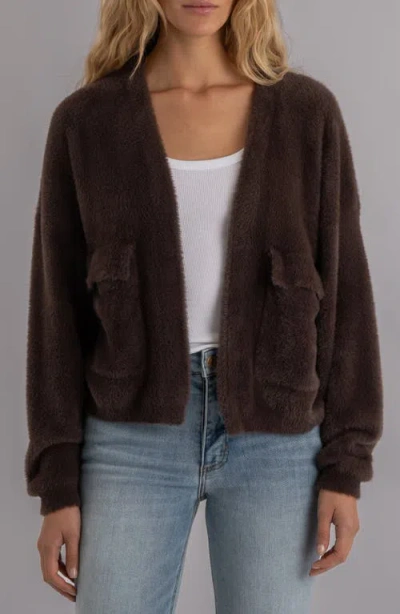Kut From The Kloth Jana Open Front Cardigan In Brown
